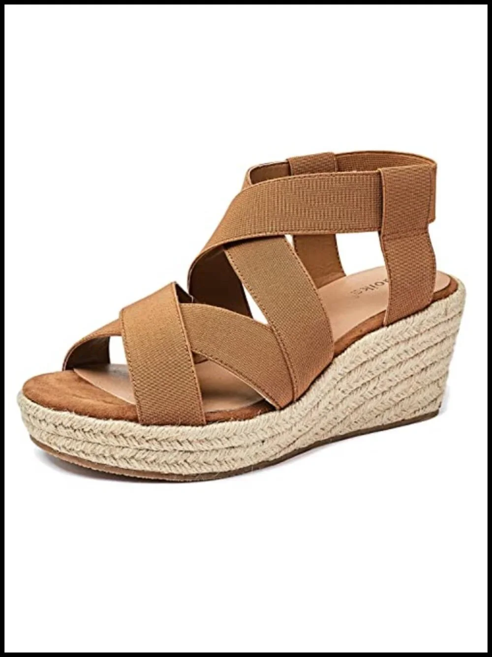 Extra Wide Platform Wedge Sandals with Memory Foam, Adjustable Ankle Strap